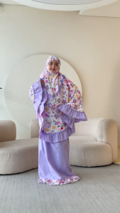 MUKENA ANAK KATUN TAS BULAT MOTIF RAINBOW SMILE