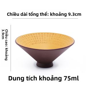 CANGHUTIANXIA | Tách Trà Cá Nhân Đất Tím Duan Ni Phủ Vàng Kinh Pháp Cú Hình Mũ Rơm