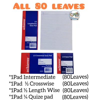 writing pad paper set Intermediate pad 1/2 Crosswise 1/2 Lengthwise 1/4 Quiz pad