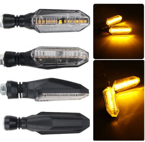 KEVANLY | 1/2Pairs Motorcycle LED Turn Signal Light Universal Flowing Water Signal Indicator Lamp 12LED Amber Flash Light DRL Driving Lamp
