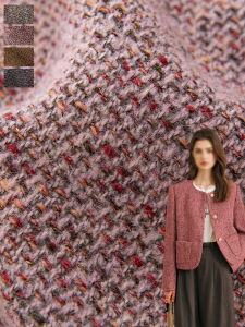 Vải Nhung Lụa Hồng Cho Áo Khoác Vest Váy Túi Xách Quần Áo Thủ Công Vải Dệt Kim Mùa Thu Đông Vải Nhỏ Hương Thơm