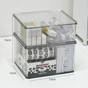 Transparent Acrylic Storage Box Desktop Stationery Cosmetic Dustproof Cover Organizer Box Rectangular Storage Box for Miscellaneous Items