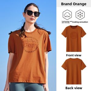 Jeep | Jeep Outdoor Round Neck T-Shirt Mens Solid Color 3D Print Casual Summer Cool Feeling Womens Short Sleeve Cotton Polyester Blend
