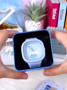 Sanrio Cartoon Watch Kids Waterproof Watch Silicone Material Square Watch Kulomi / Melody / KT Cat / Cinnamon Dog/Pudin Dog Student Quartz Watch for Kids Watch Gift