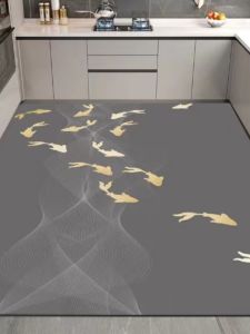 Silica Clay Kitchen Mat Customizable Anti-Slip Water And Oil Absorbent Easy to Clean Modern Simple Style Geometric Pattern