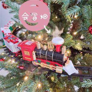 Electric Christmas Train Decoration Hanging Ornament for Shop Atmosphere Scene Arrangement Props Christmas Tree Decor