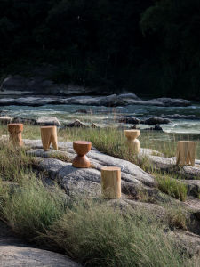 NONG HOME | Round Wooden Stool for Living Room