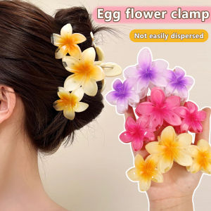 11cm Large Frangipani Hair Clip Gradient Plumeria Hair Clip for Women Korean Style Colorful Flower Hair Grab Back of Head Shark Clip