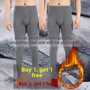 Thickened Fleece Lined Mens Underwear Thermal Pants Middle School Students Winter Bottom Wear Warm Cozy Long Trousers