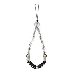 MASFEIL | Black Irregular Short Phone Lanyard For Apple 16 Womens Anti-Lost Mobile Phone Strap Fashionable Colorful Pendant Accessory