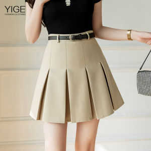 YIGE Bộ Đồ Jk Mùa Hè Mới Váy Xếp Ly Màu Xám Chân Váy Ngắn 2023 Cho Nữ Chân Váy Chữ A Mỏng Eo Nhỏ Cao