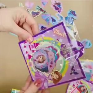 【READY STOCK】28pcs Mickey Frozen Elsa Sofia Disney Shiny Sticker Decoration 28张苏菲亚公主冰雪奇缘闪亮卡通贴纸 (S37)