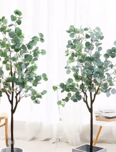 EUCALYPTUS Artificial Plant Artificial Flower Faux Greenery Potted Plant Home Decoration Indoor Outdoor Decorative Plants for Living Room Bedroom Office Desk Tabletop Garden Café Event Wedding Artificial Decorative Plant Ornament Accessories