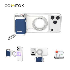 COMITOK iPhone Photo Assistant 1-Click Camera Wake/Lens Flip DSLR Shutter Focus/Exposure Control Ergonomic Rechargeable Remote