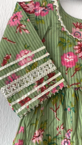 Light green floral design girls sharara set-readystock in SG-Girls ethnic wear