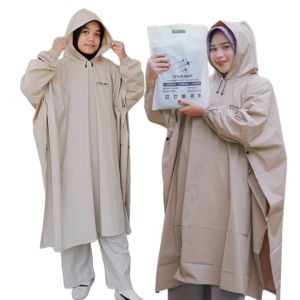 Jas hujan Ponco dan celana Dewasa bahan tebal PVC Karet kuat elastis murah meriah Anti rembes