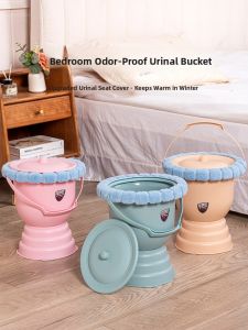 Elderly Use High Footed Urinal with Lid Bedroom Portable Smell Proof Urinal for Pregnant Women And Toilet Training Kids