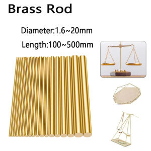 1~10pcs Brass Round Bar Rod Dia1.6-20mm Length 100~500mm Hardware For DIY Knife Handle Circular Wire Tube Modelmaking Brass Rod