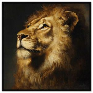 Tranh sơn dầu sư tử. Tranh treo tường dán tường canvas trang trí. CGI-1715