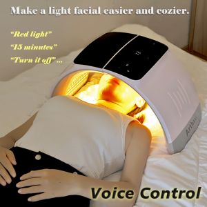 LED Light Skin Care Therapy Machine Photon Facial Rejuvenation Device 7 Colors LED-Face-Mask-Light-Therapy Red Light Therapy for Face Folding Design Salon and Home Use Gifts for Women White
