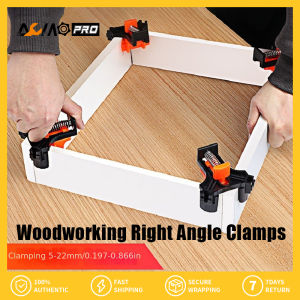 AumoPro 4Pcs/Set Woodworking Right Angle Clamps 90 Degree Angle Clamps Corner Clip Fixer with Adjustable Hand Tools - Perfect for Picture Frames Fish Containers & More!
