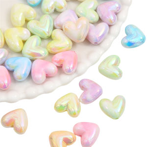 17x15mm 5pcs/bag Acrylic Plated Love Beads For DIY Making Fashion Jewelry Accessories