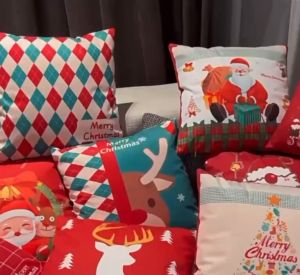 Christmas Sofa Pillow case Cotton Throw pillow case 45X45/48X48cm pillow cover For Home Decor