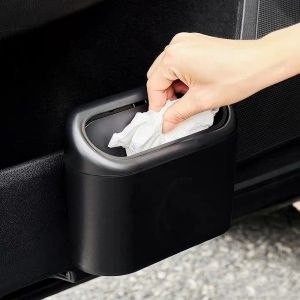 Car trash can with lid vehicle trash can mini car storage box multifunctional Car Organizer