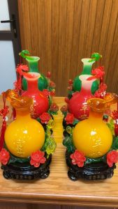 Cặp 2 Bình Như ý Cát tường thu hút tài lộc thần tài - Đồ thờ Bình An - Decor Phong thủy