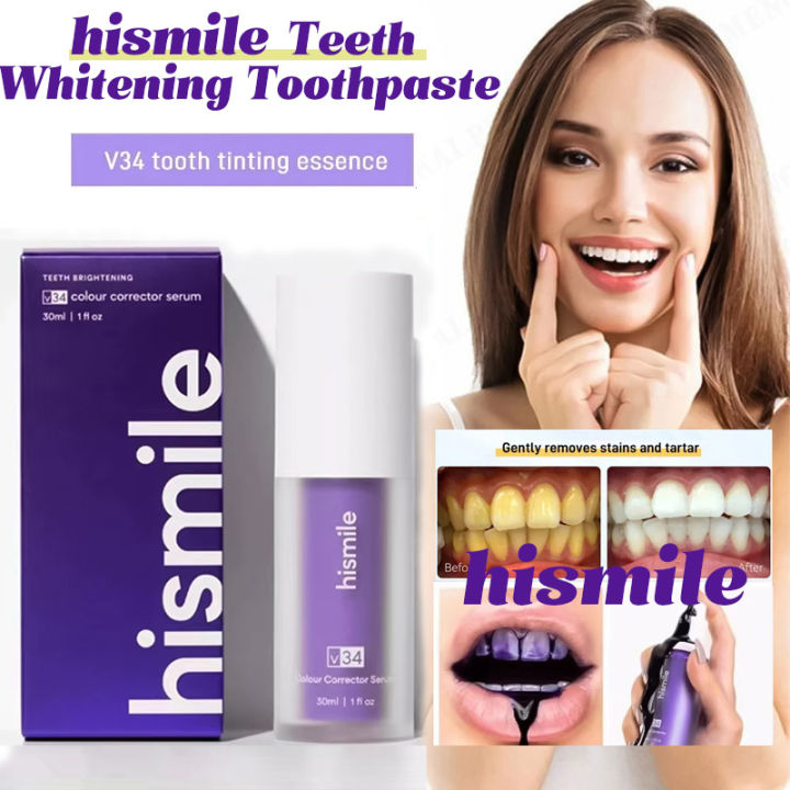 Hismile Toothpaste Teeth Whitening V34 Toothpaste Mousse Foam Tooth Paste Purple Whitening 8853