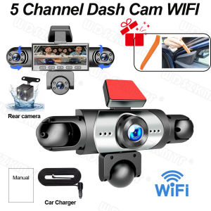 5CH 360 Degrees Car DVR 1080P Video Recorder WIFI Dash Cam 5Lens Front right left inside Rear View camera 24h Parking Monitor