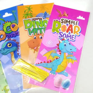 50pcs 4in1 Dinosaur Candy Gift Bag For Packaging Birthday Gift Kids Birthday 4-in-1 Mixed gift bags Party Supplies