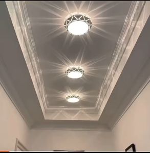 YHLAMP LED Hollow Out Ceiling Lights: Modern Design Tricolor 36W 24*24CM