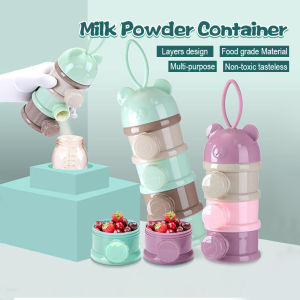 🔥4 Layer Baby Milk Powder Box Stackable Baby Portable Milk Powder Food Container Formula Dispenser Milk Powder Kotak Penyimpanan Serbuk Susu 奶粉盒