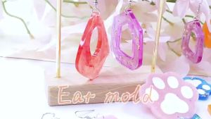 Geometric Silicone Earring Mold Pendant Keychain Necklace Jewelry Craft Making Round Square Heart Star Moon Epoxy Resin Mould