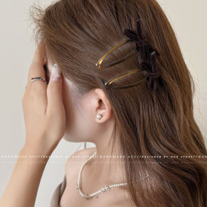Velvet Butterfly Knot Hair Clip Versatile Side Bangs And Back of Head Clip BB Headwear for All Hair Types Fashionable Hair Accessories