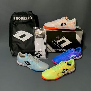 Fromzero - Sepatu Futsal Anak Junior Starkia Baltic No booth 34 - 38 WHITE ORANGE IN Original