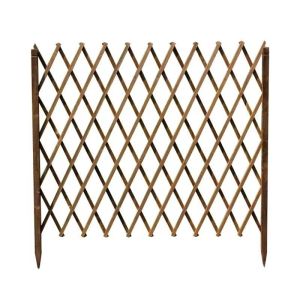 Allieuka รั้วตกแต่งสวน DIY รั้วไม้แบบยืดหดได้ รั้วสวน ของตกแต่งสวน เสียบดินได้/พื้นเรียบ