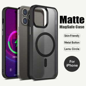 Crashstar Magsafe Mờ cứng chống sốc vỏ điện thoại cho iPhone 15 14 Pro Max Plus 13 Pro Max 12 Pro Max không dây sạc thân thiện với da chống rơi Ốp điện thoại mờ chống điện thoại vân tay vỏ bán chạy