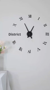 3D Acrylic Digital Wall Clock Roman Numerals Design Mirror Wall Clock Fashion Large Round Wall Clock DIY Self Adhesive Clocks