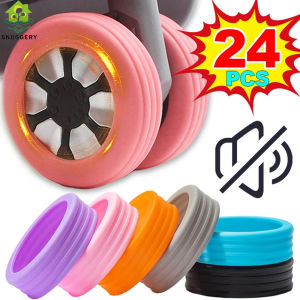 【Snuggery】4/24pcs Rolling Luggage Wheel Protecter Silicone Travel Suitcase Trolley Caster Shoes Reduce Noise Silence Cover Bag Accessories