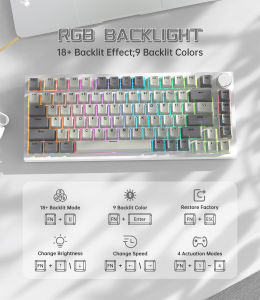 ATTACK SHARK | ATTACK SHARK K85 Rapid Trigger 75% Wired Mechanical Gaming Keyboard Gasket with Hot Swapped Adjustable Actuation Magnetic Switch