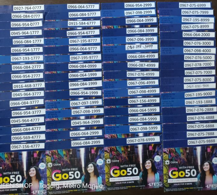 GLOBE 5G VANITY SIM LUCKY 777 888 999 000 SEALED SIM Lazada PH