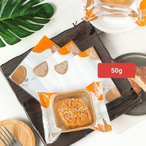 100pcs Cookies Plastic Bag 9x11.5cm 30g 50g 80g 100g 125g 150g Mooncake Packaging Sakura Transparent Wrapper Heat Sealer Cherry Blossom Food Packaging Bag with Transparent Tray Box