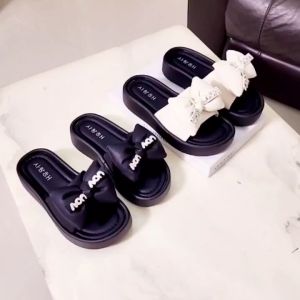 Dép Quai Ngang Nơ Phồng - Dép Đế Bằng 4 Phân Siêu Êm Phong Cách Hàn Quốc Fullbox 7736