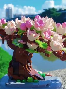 Mini Bouquet Building Blocks Flowers Succulent Cherry Blossom Bonsai 3D Model Home Decoration DIY Assembled Toys Holiday Gifts