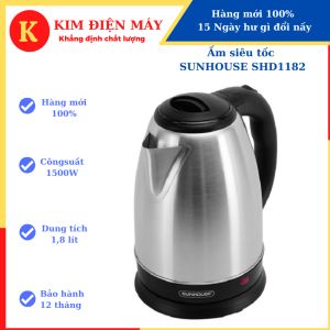 Ấm siêu tốc Sunhouse SHD1182-ấm đun nước siêu tốc-1.8 lít-1500 -tiết kiệm điện-vỏ bình đun inox 304 không gỉ sét an toàn cho sức khỏe-bảo hành 12 tháng toàn quốc