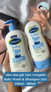 Sữa tắm gội Cetaphil Baby Wash & Shampoo 2in1 - 400ml [Chính hãng] giúp giữ ẩm dịu nhẹ bảo vệ làn da bé sơ sinh