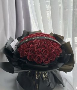 Pink Roses 99 Engagement Proposal Bouquet Eternal Artificial Flower for Girlfriend Girlfriend Mom Holiday Birthday Gift