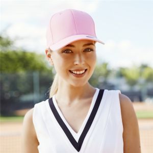 หมวกเบสบอล FLEXFIT ทรงหัวเข็มขัดสำหรับผู้หญิง สีชมพู ทอง ฟ้า น้ำเงิน ออฟเซต แฟชั่นฤดูใบไม้ผลิและฤดูร้อน หมวกทรงสั้น